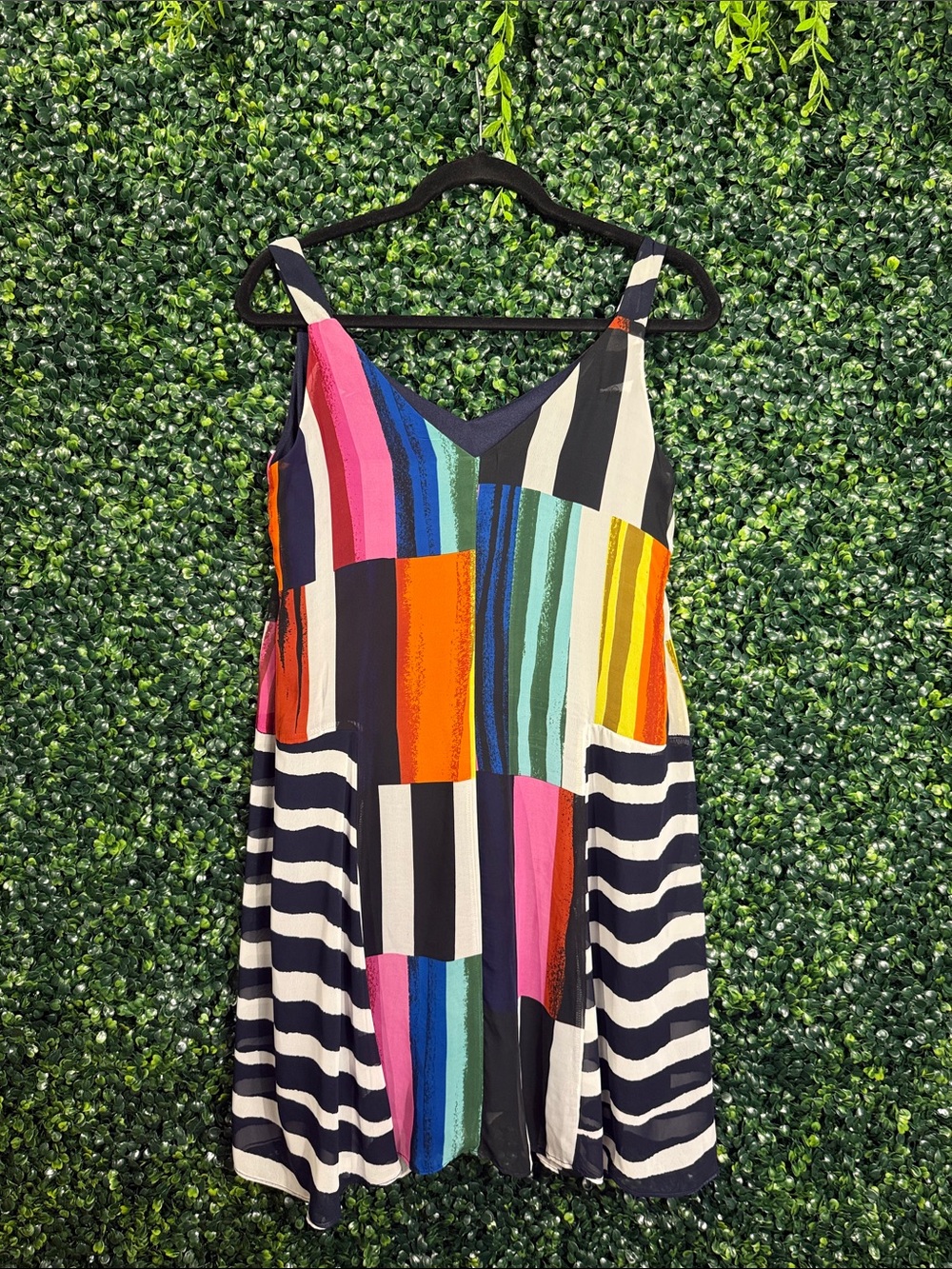 Multicolor Striped & Block Print Sundress - Women's
